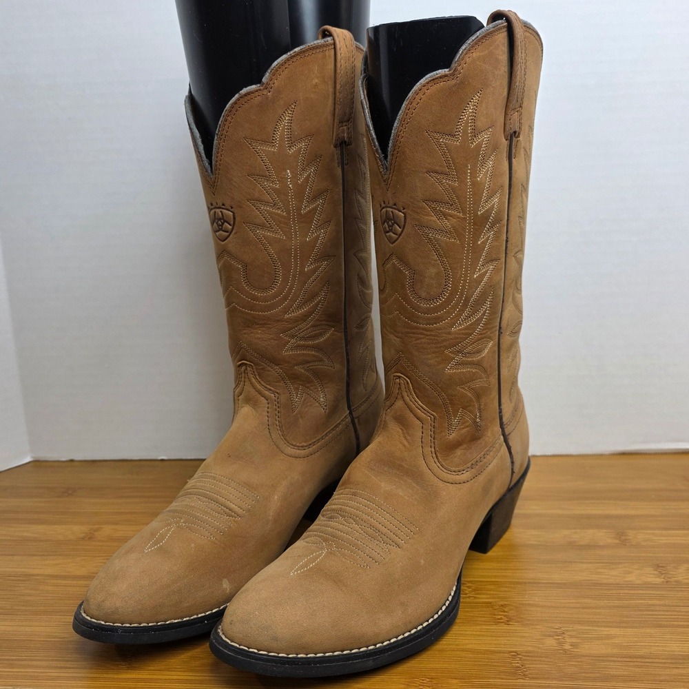 Ariat Heritage Western R-Toe Boots Distressed Brown Leather 15725 Mens 6B